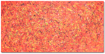 "Pollock-Homage 4" - 2002 - ca. 80 x 160 cm - Wandabtnfarbe auf Holz - 100 EUR