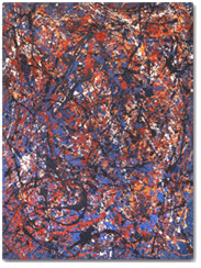"Pollock-Homage 7" - 2004 - ca. 120 x 90 cm - Wandabtnfarbe auf Holz - 250 EUR