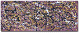 "Pollock Homage 1" - 1996 - ca. 120 x 50 cm - Wandabtnfarbe auf Holz - 150 EUR