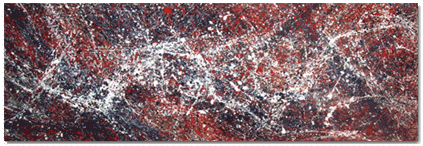 "Pollock Homage 5" - 2002 - ca. 70 x 220 cm - Wandabtnfarbe auf Holz - 300 EUR